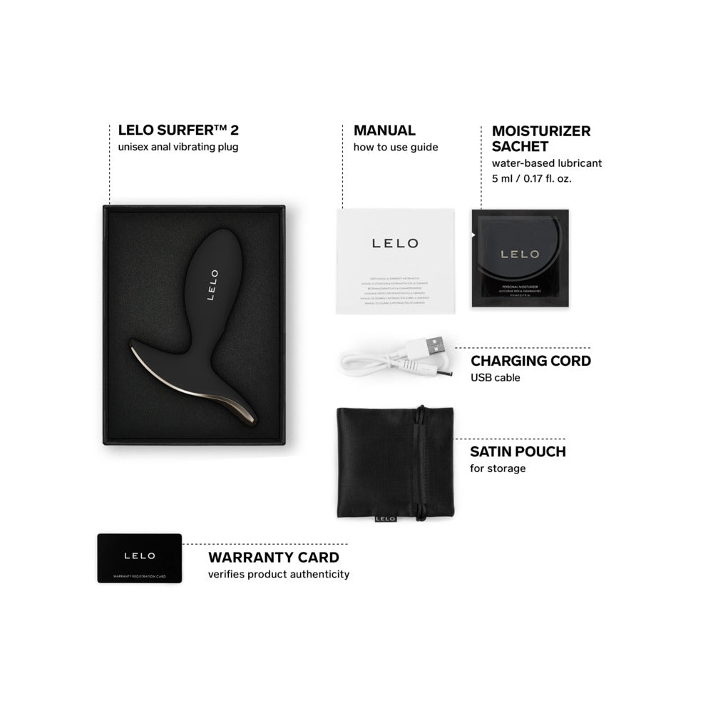 LELO Surfer 2 Unisex Anal Vibrating Plug – Black