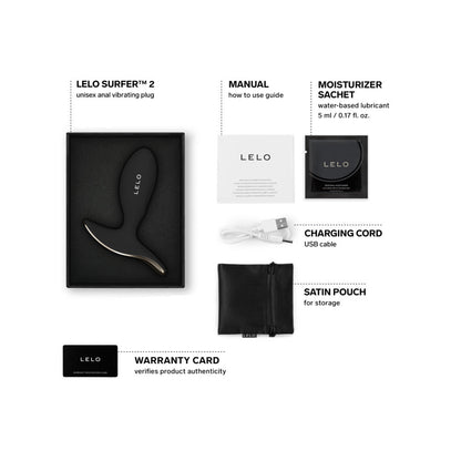 LELO Surfer 2 Unisex Anal Vibrating Plug – Black