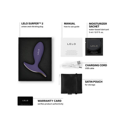 LELO Surfer 2 Unisex Vibrating Anal Plug – Cyber Purple