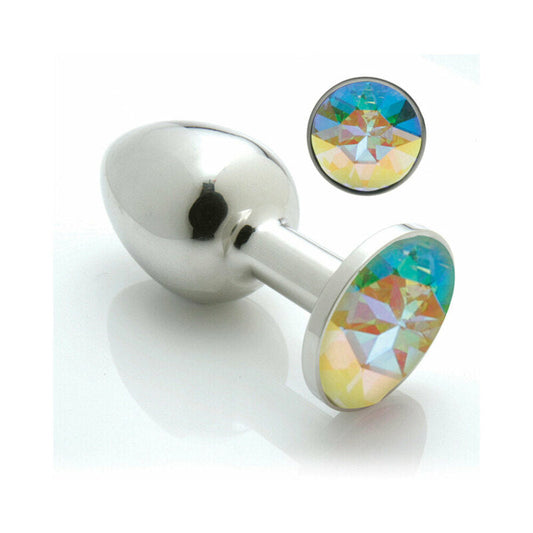 Pretty Plugs Medium Aurora Borealis Butt Plug with Swarovski Crystals - Multi-Color