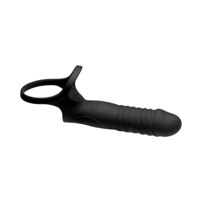 JOCK Enhancers Double Thrust Thrusting & Vibrating Double Penetration C-Ring – Black