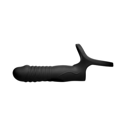 JOCK Enhancers Double Thrust Thrusting & Vibrating Double Penetration C-Ring – Black