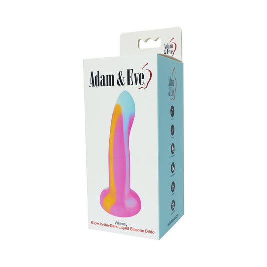 Adam & Eve Whimsy Glow-In-The-Dark Dildo – Multi-Color