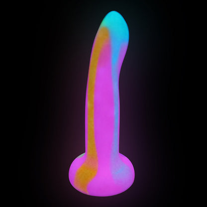 Adam & Eve Whimsy Glow-In-The-Dark Dildo – Multi-Color