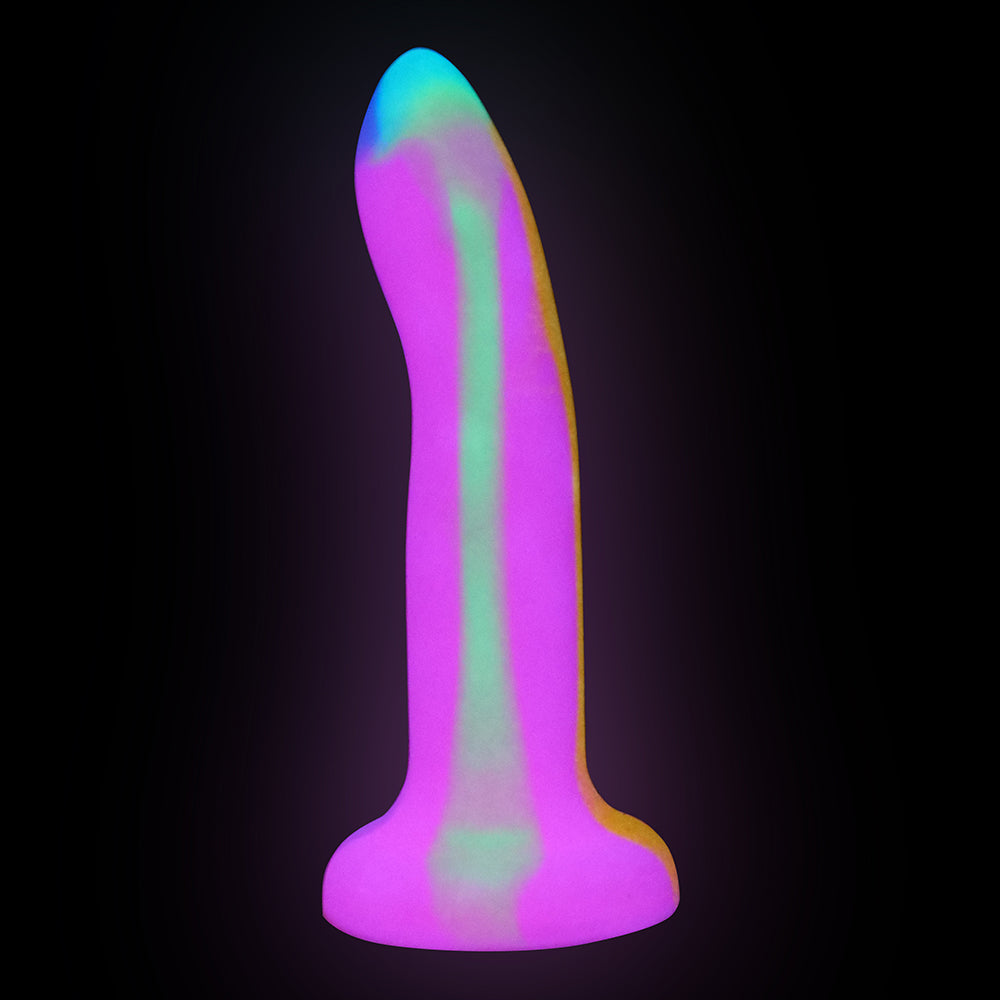 Adam & Eve Whimsy Glow-In-The-Dark Dildo – Multi-Color