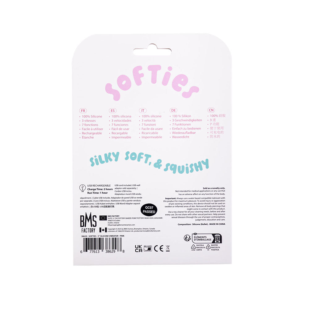 Softies Silicone Vibrator 5 in. – Light Pink