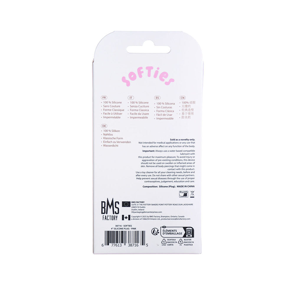 Softies Dual Layer Butt Plug 4 in. – Light Pink
