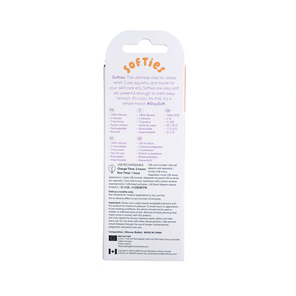 Softies Dual Layer Bullet 4 in. Vibrating Toy – Orange