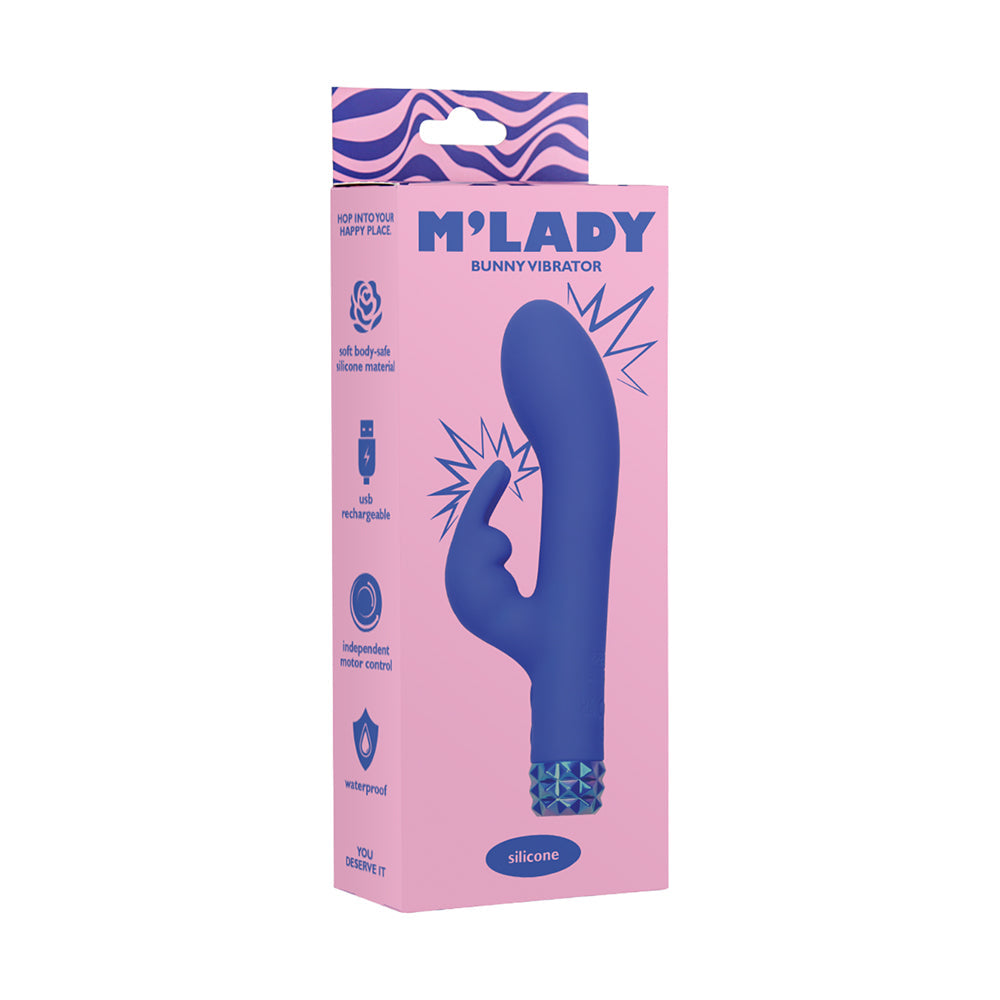 BMS M''Lady Bunny Vibrator - 6 in. - Blue