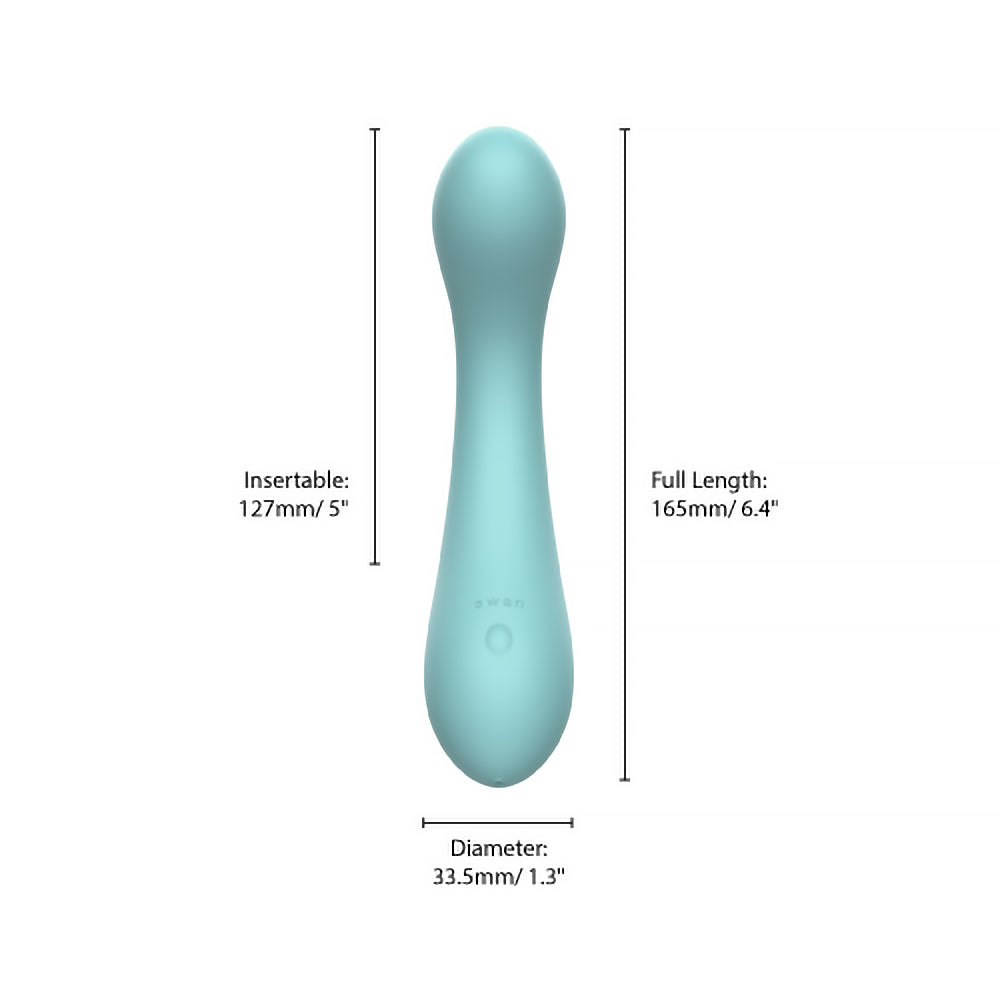 BMS The Swan Curve 6.5 in. Teal Vibrator