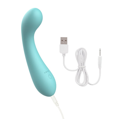BMS The Swan Curve 6.5 in. Teal Vibrator