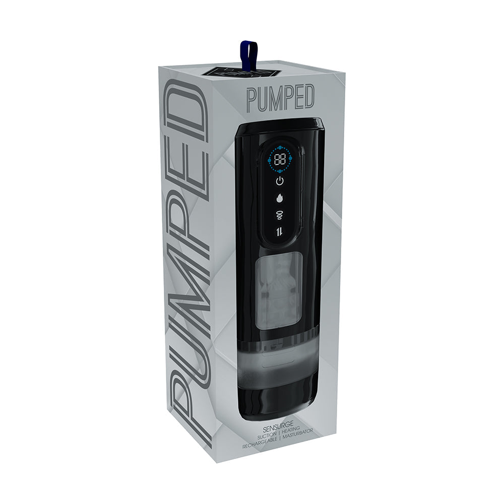PUMPED Sensurge Automatic Rechargeable Heating Suction Masturbator – Black