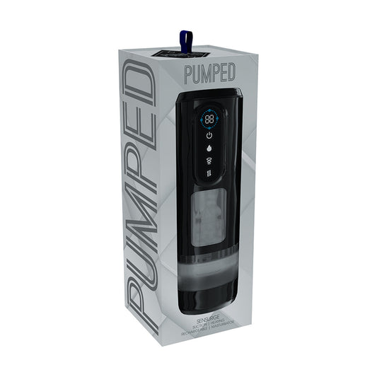 PUMPED Sensurge Automatic Rechargeable Heating Suction Masturbator – Black