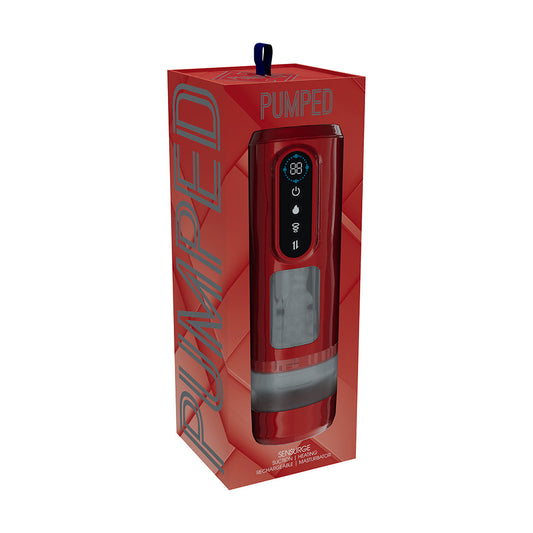 PUMPED Sensurge Automatic Rechargeable Heating Suction Masturbator - Red