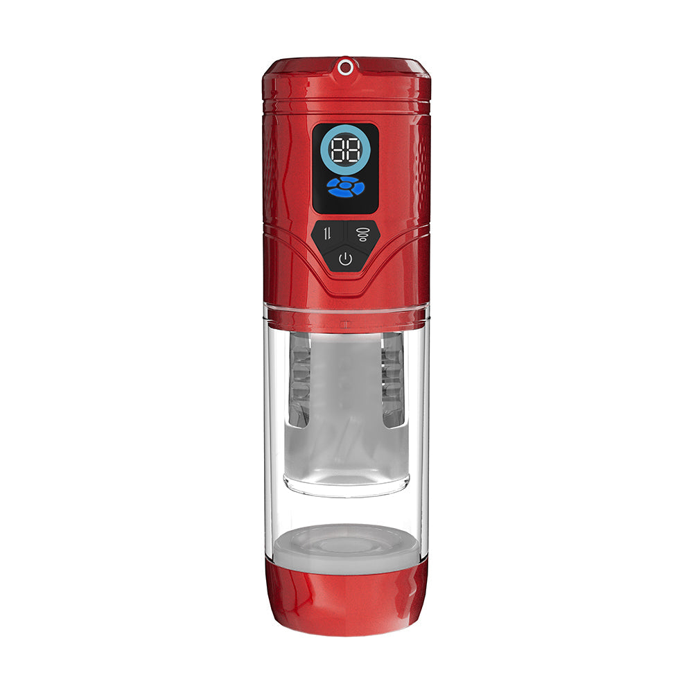PUMPED Sensurge Automatic Rechargeable Heating Suction Masturbator - Red