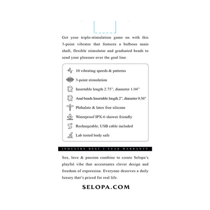 Selopa Game On 3-Point Vibrator – Light Pink