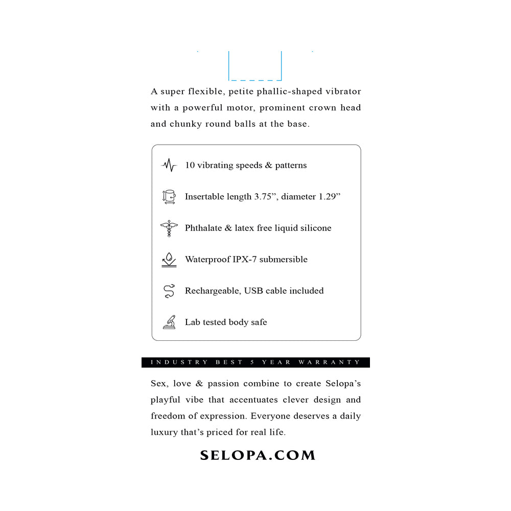 Selopa A Bit Nutty Floppy Phallic Mini Vibrator – Light Pink