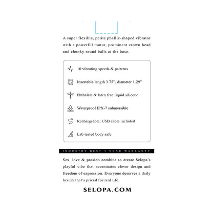 Selopa A Bit Nutty Floppy Phallic Mini Vibrator – Light Pink