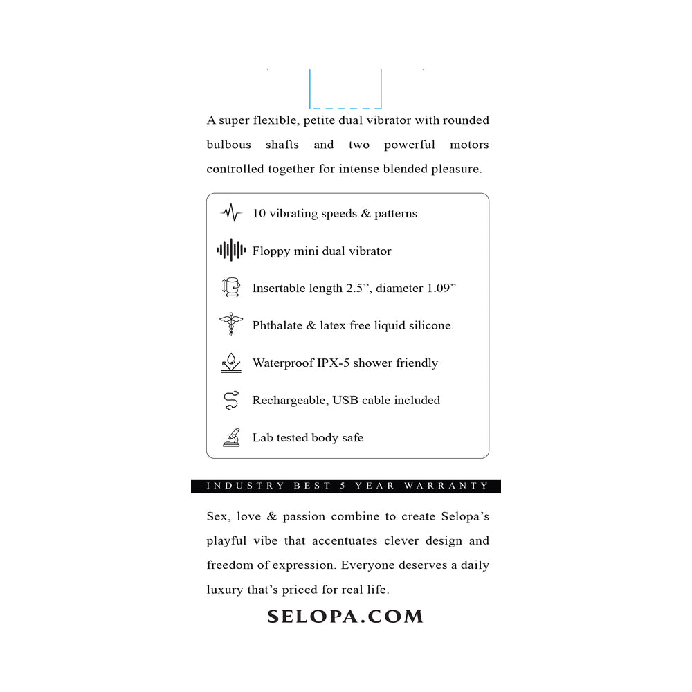 Selopa My Buddy Floppy Mini Dual Vibrator – Light Pink