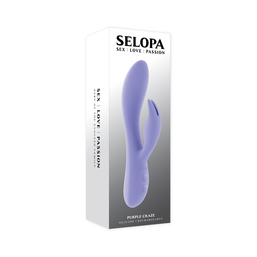 Selopa Purple Craze Dual Vibe with Ear-Shaped Stimulator - Purple