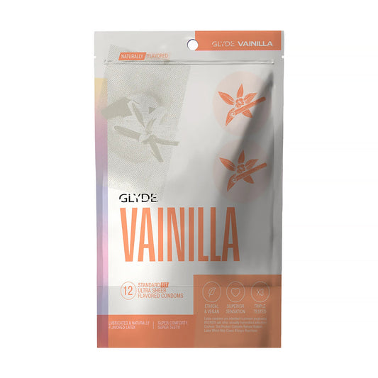 GLYDE Ultra Organic Vanilla Flavored Condom – Ultra-Thin, Medium Size