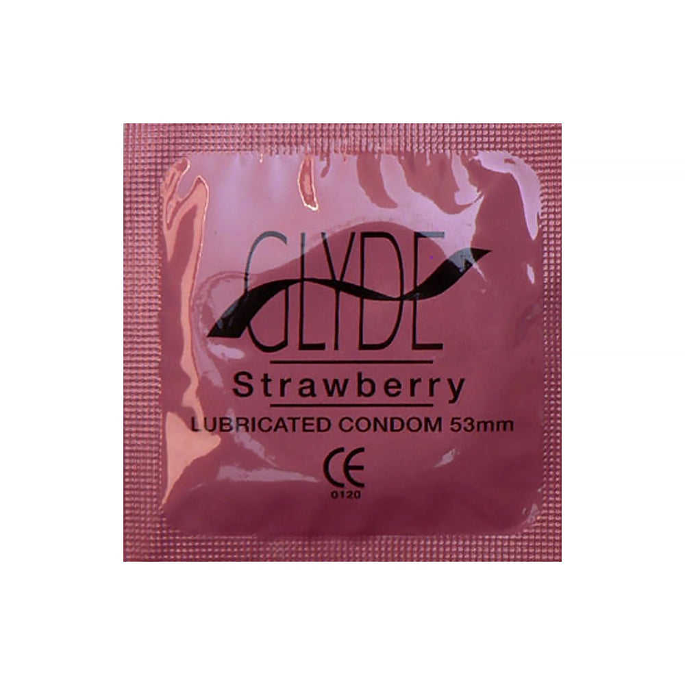 GLYDE ULTRA Organic Strawberry Flavored Condom – 12 Count
