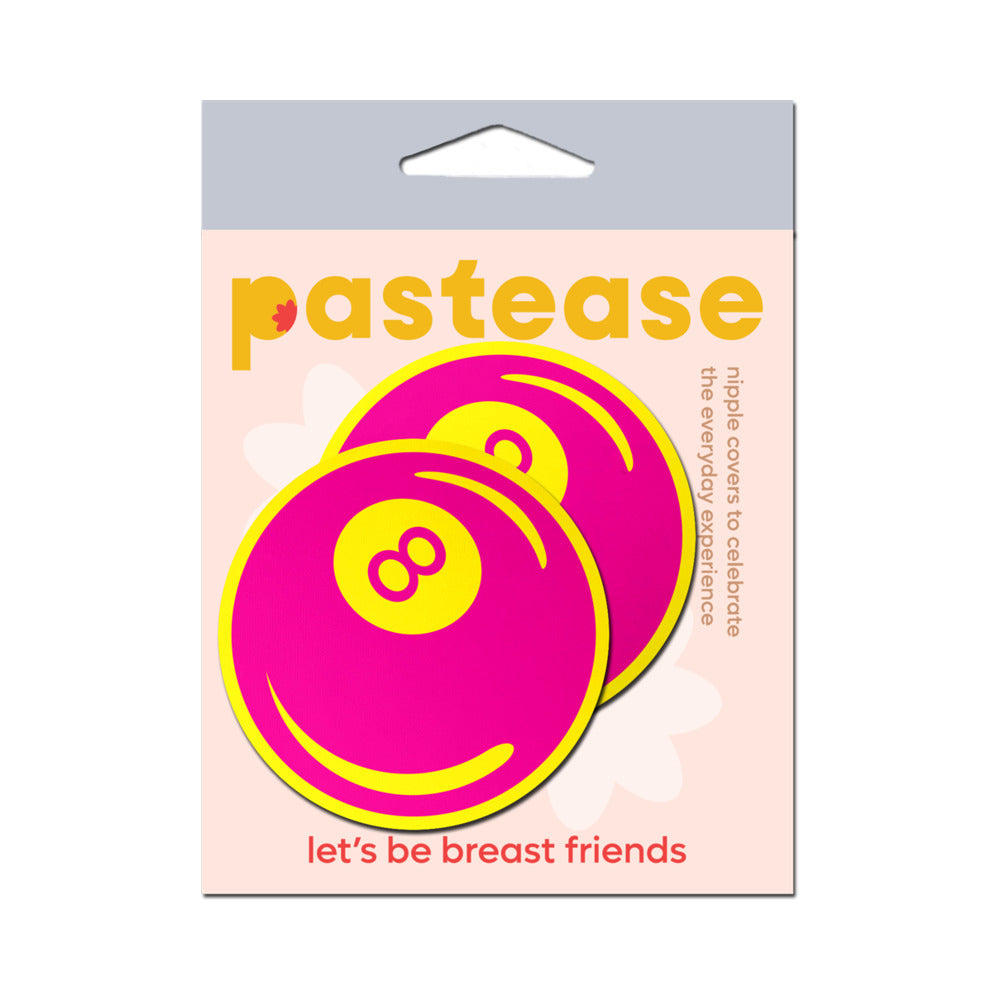 Pastease Neon Pink & Yellow 8-Ball Breast Pasties – Retro Design with UV Reactive Glow