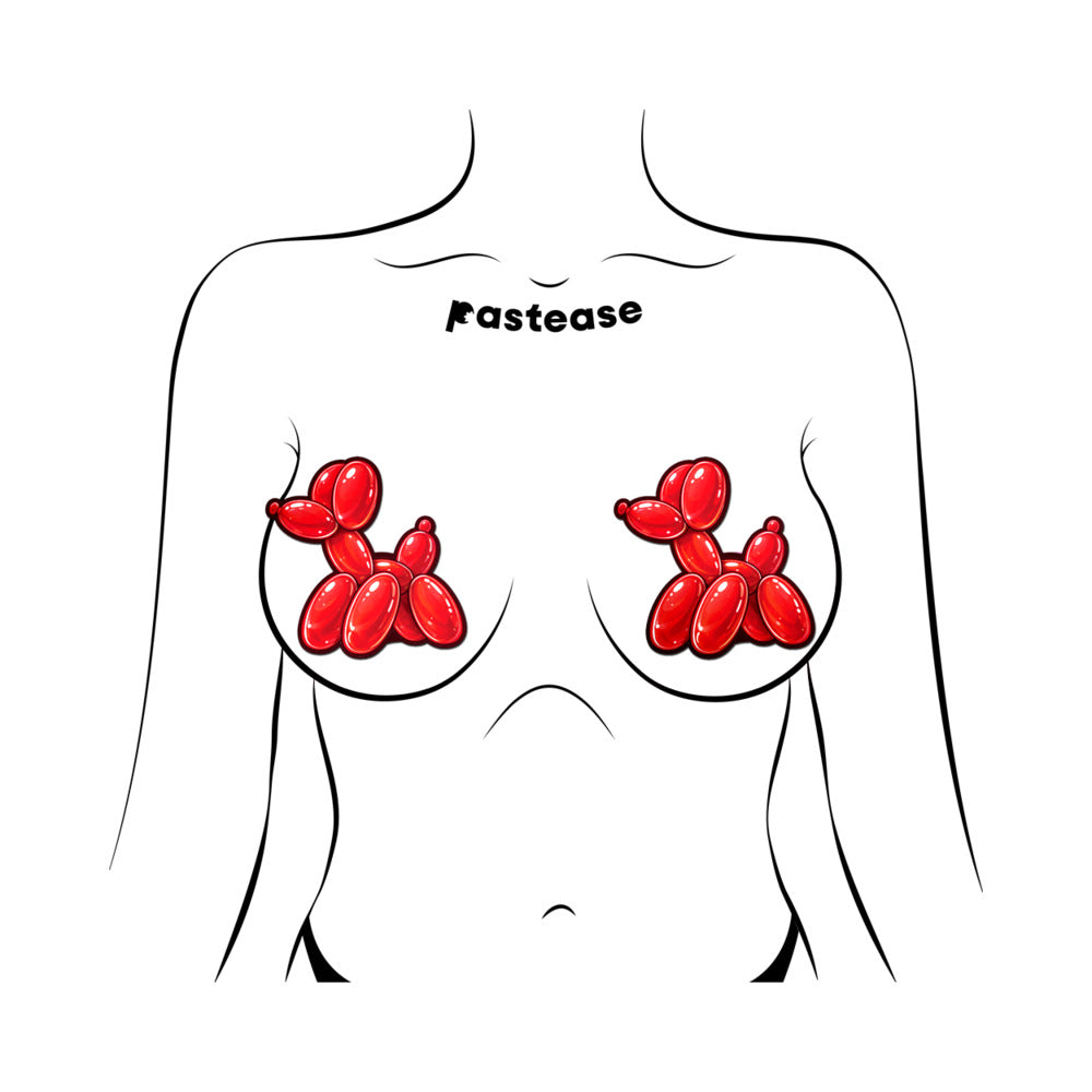 Pastease Red Balloon Animal Breast Pasties – Playful Design in Red