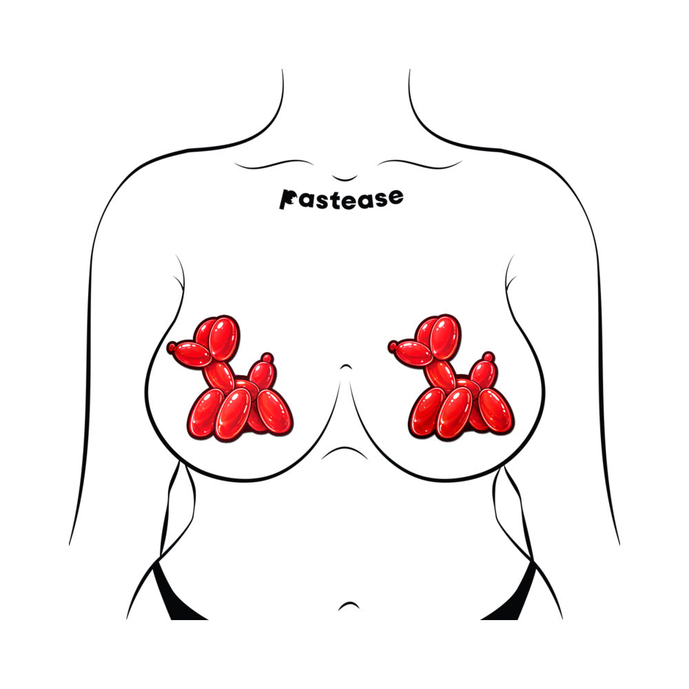 Pastease Red Balloon Animal Breast Pasties – Playful Design in Red