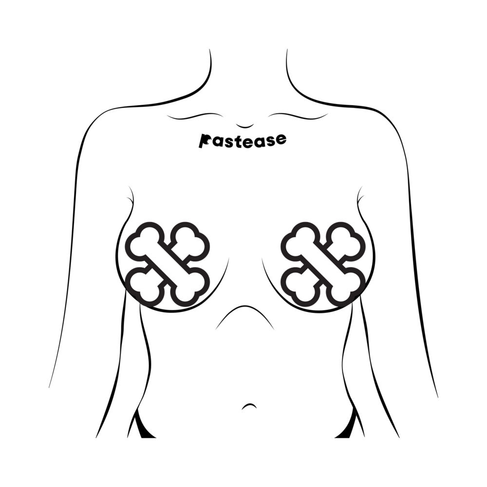 Pastease White Crossbone Breast Pasties – Bold Design for Striking Looks