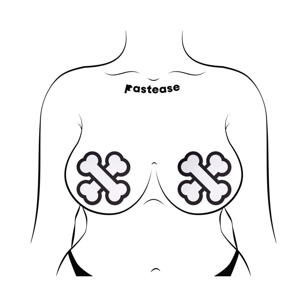 Pastease White Crossbone Breast Pasties – Bold Design for Striking Looks