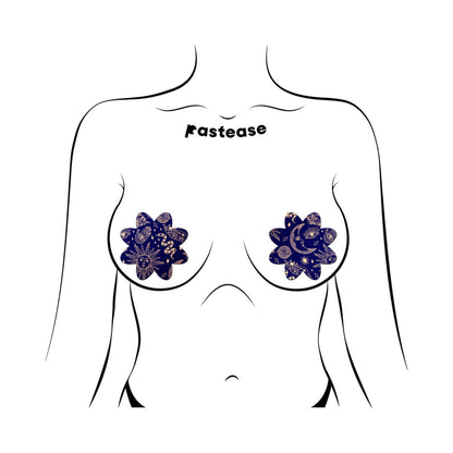 Pastease Midnight Celestial Sun & Moon Petal Breast Pasties – Cosmic Design