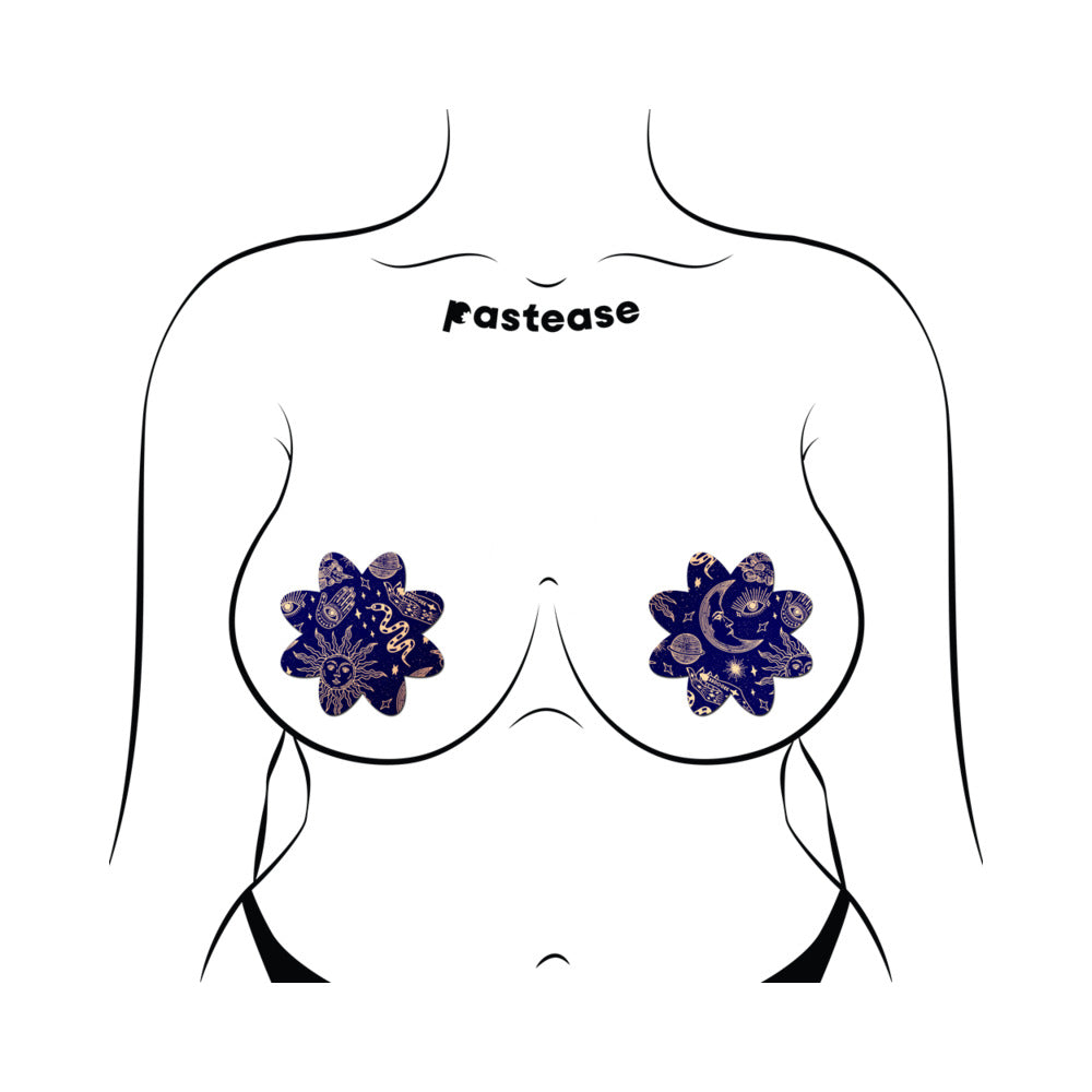 Pastease Midnight Celestial Sun & Moon Petal Breast Pasties – Cosmic Design