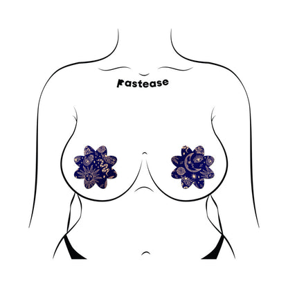Pastease Midnight Celestial Sun & Moon Petal Breast Pasties – Cosmic Design