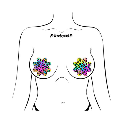 Pastease Rainbow Cheetah Leopard Print Petal Breast Pasties – 3" Coverage