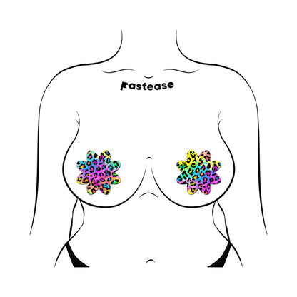 Pastease Rainbow Cheetah Leopard Print Petal Breast Pasties – 3" Coverage
