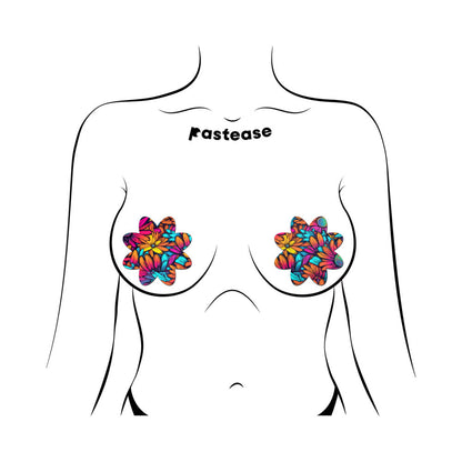 Pastease Neon Flowers Petal Breast Pasties – UV Reactive Floral Design
