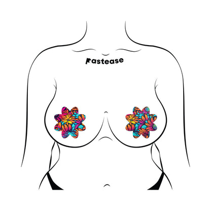 Pastease Neon Flowers Petal Breast Pasties – UV Reactive Floral Design