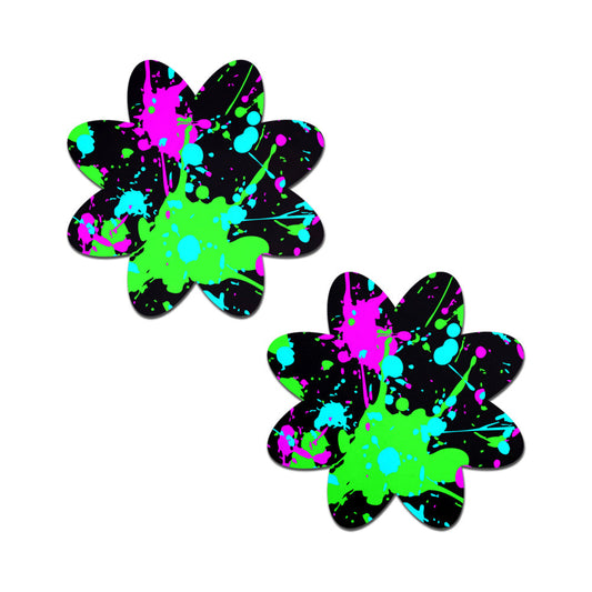 Pastease Vibrant Neon Paint Splatter Petal Breast Pasties – Neon Colors