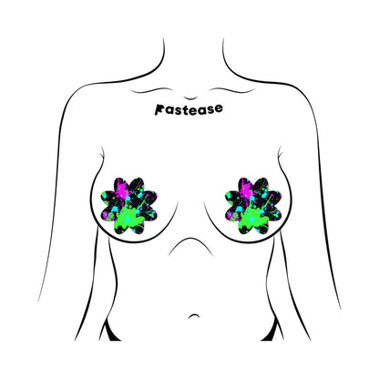 Pastease Vibrant Neon Paint Splatter Petal Breast Pasties – Neon Colors