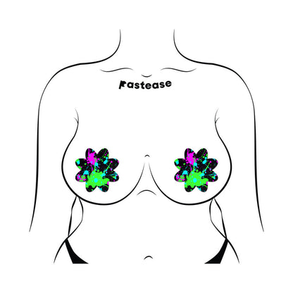 Pastease Vibrant Neon Paint Splatter Petal Breast Pasties – Neon Colors