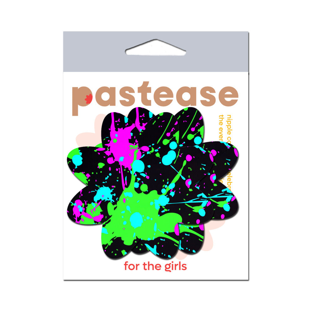 Pastease Vibrant Neon Paint Splatter Petal Breast Pasties – Neon Colors