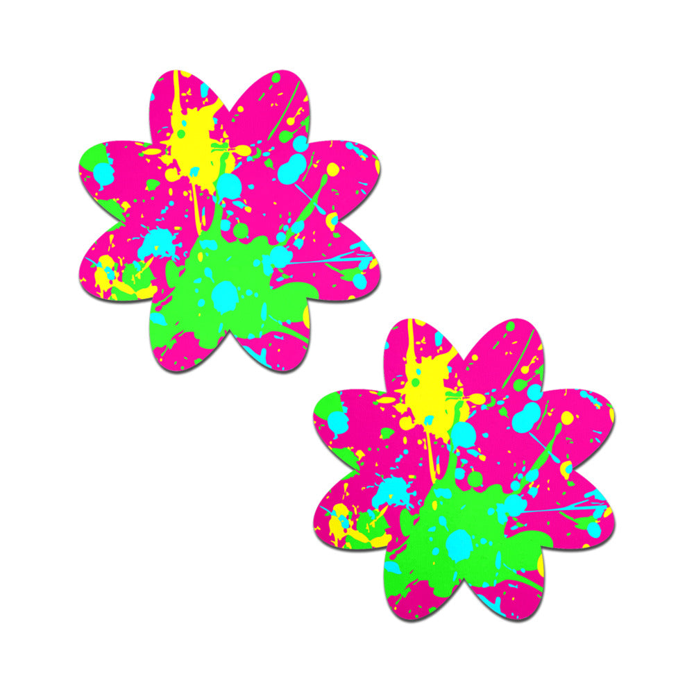 Pastease Neon Pink Graffiti Paint Splatter Petal Breast Pasties – Neon Pink