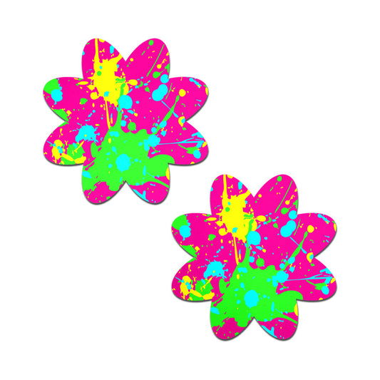 Pastease Neon Pink Graffiti Paint Splatter Petal Breast Pasties – Neon Pink