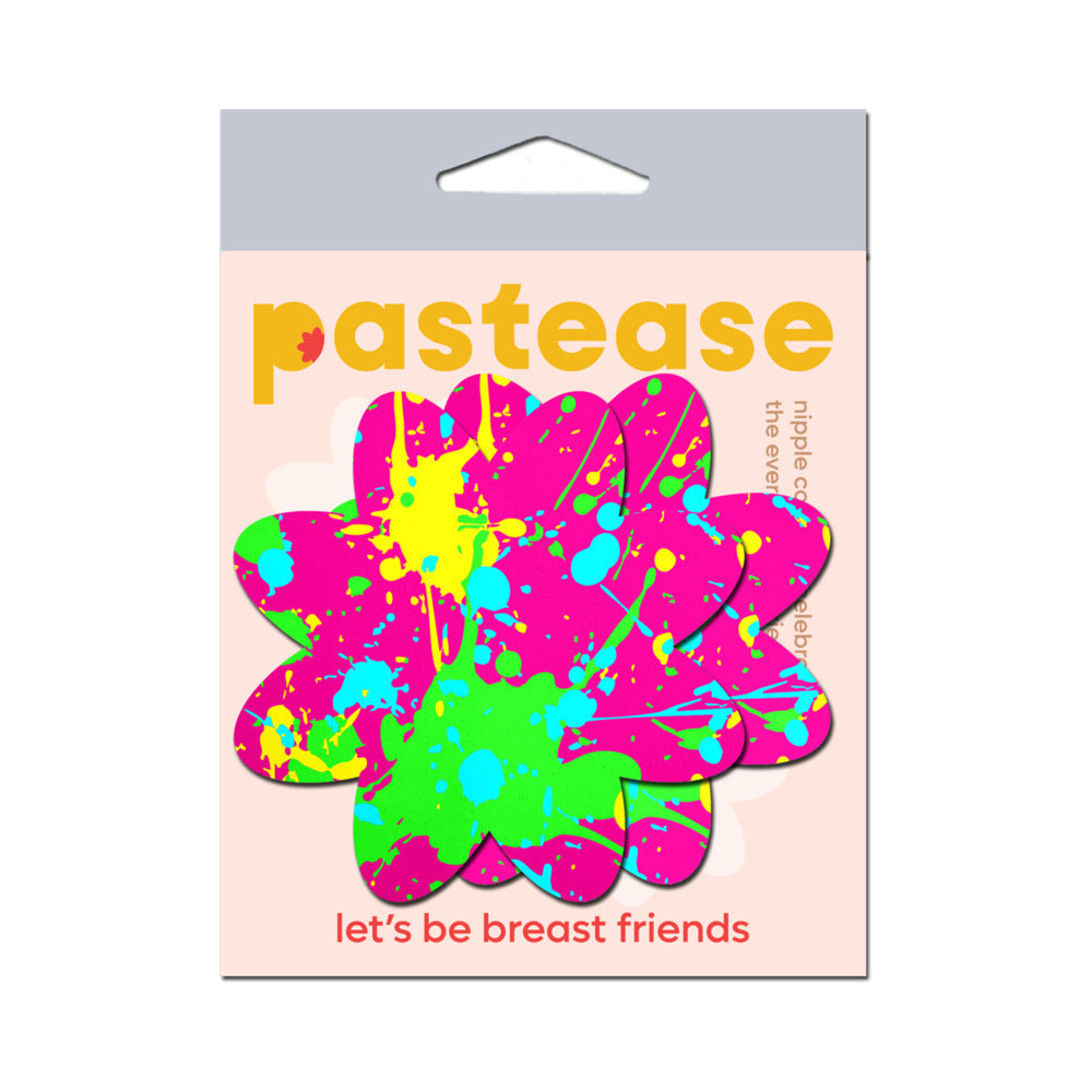 Pastease Neon Pink Graffiti Paint Splatter Petal Breast Pasties – Neon Pink