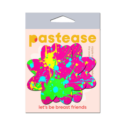 Pastease Neon Pink Graffiti Paint Splatter Petal Breast Pasties – Neon Pink