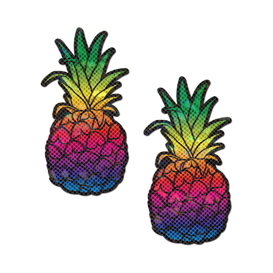 Pastease Rainbow Pineapple Sparkling Breast Pasties – Tropical Design