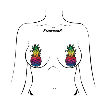 Pastease Rainbow Pineapple Sparkling Breast Pasties – Tropical Design