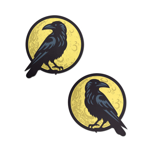 Pastease Black Raven & Bold Full Moon Breast Pasties – Black & Gold
