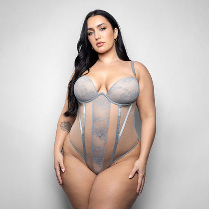 Fantasy Lingerie Elusive Mila Molded Cup Teddy with Zipper Back – 3XL/4XL